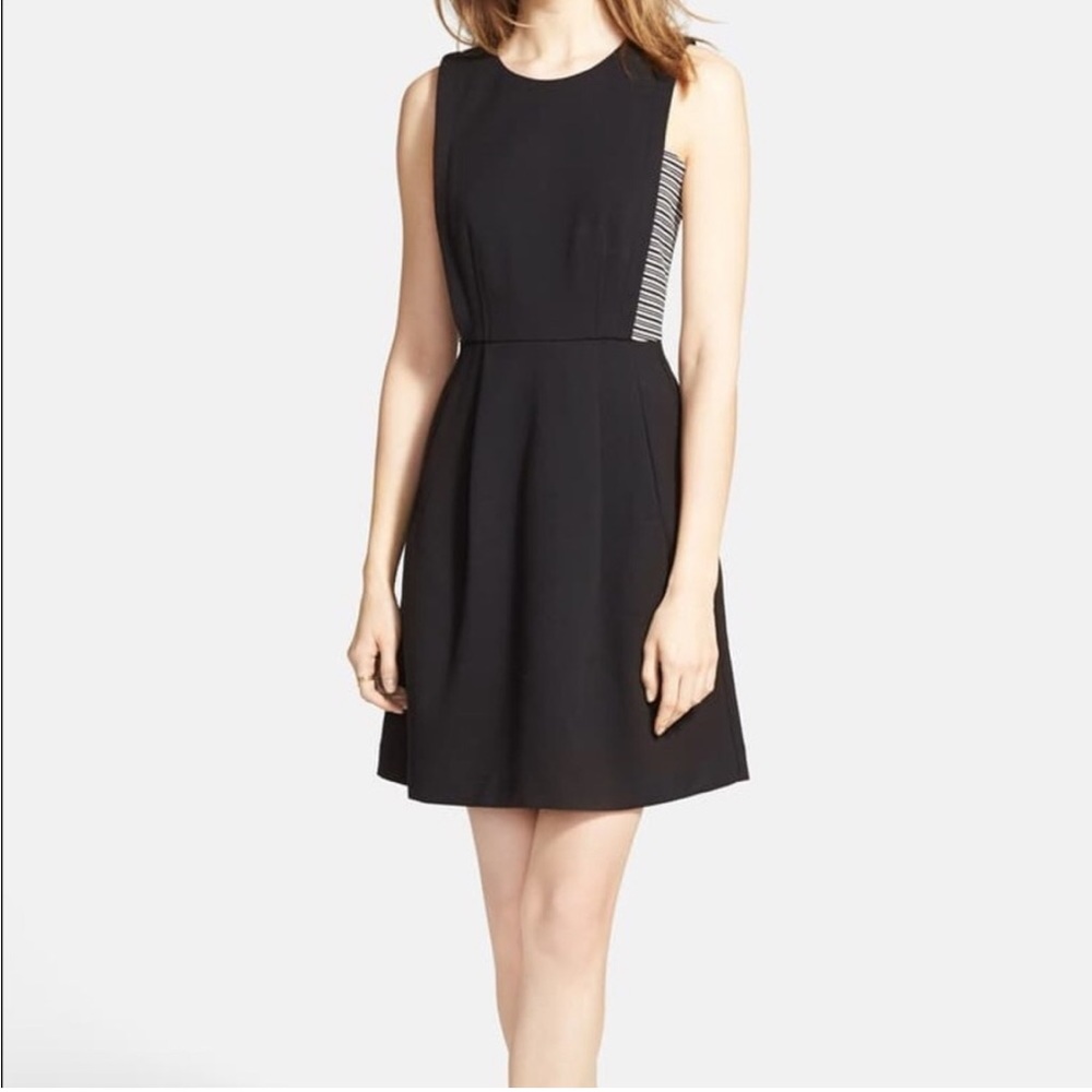 Madewell Abroad striped inset fit and flare dress size 0